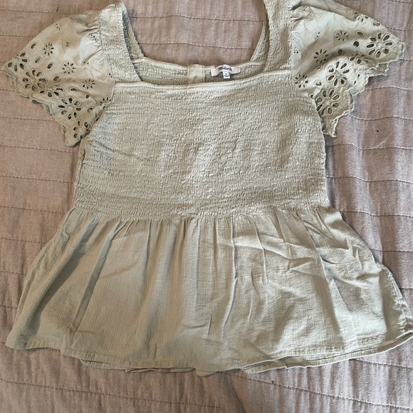 Madewell Smocked Blouse - Picture 1 of 3